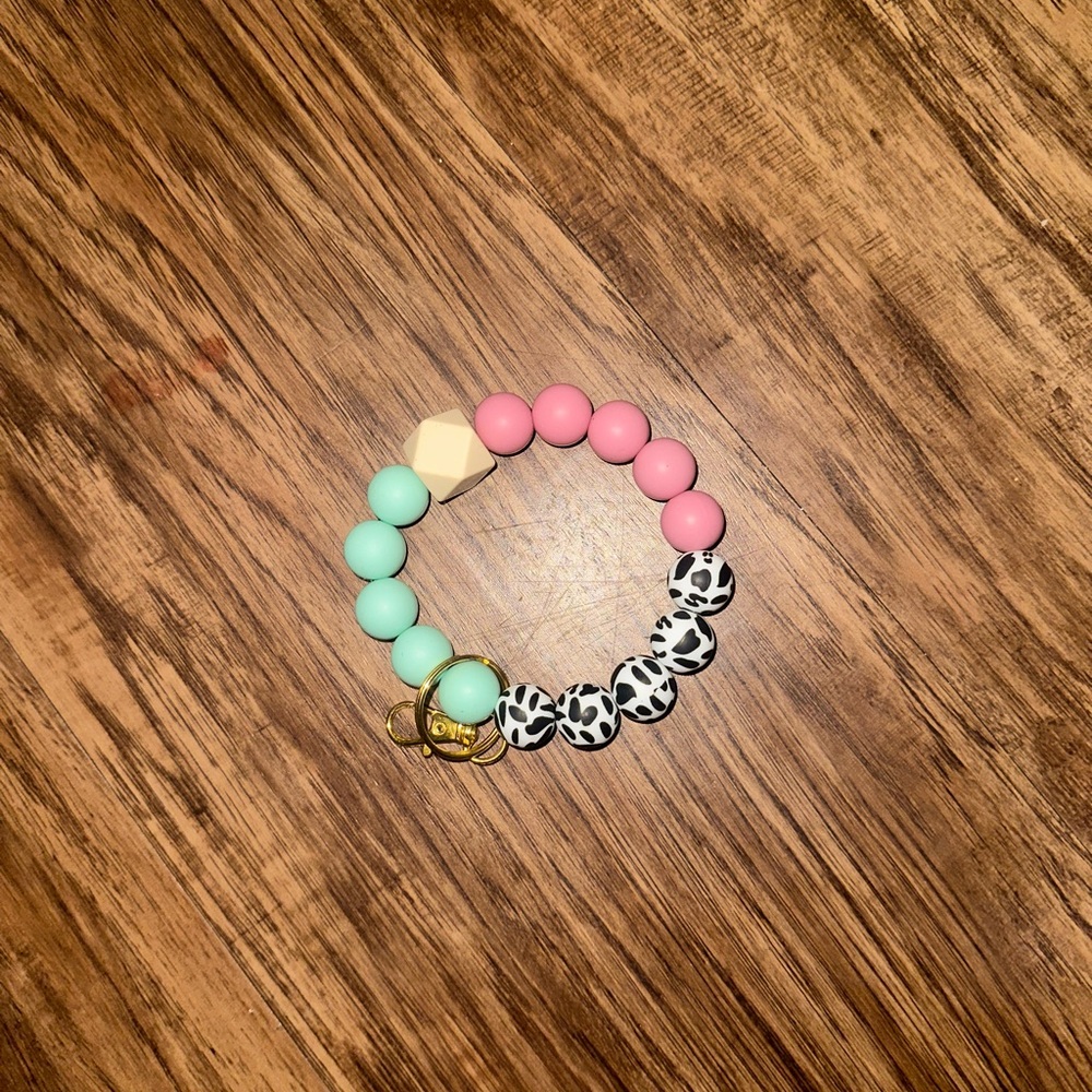 Pink and Mint Beaded Bracelet